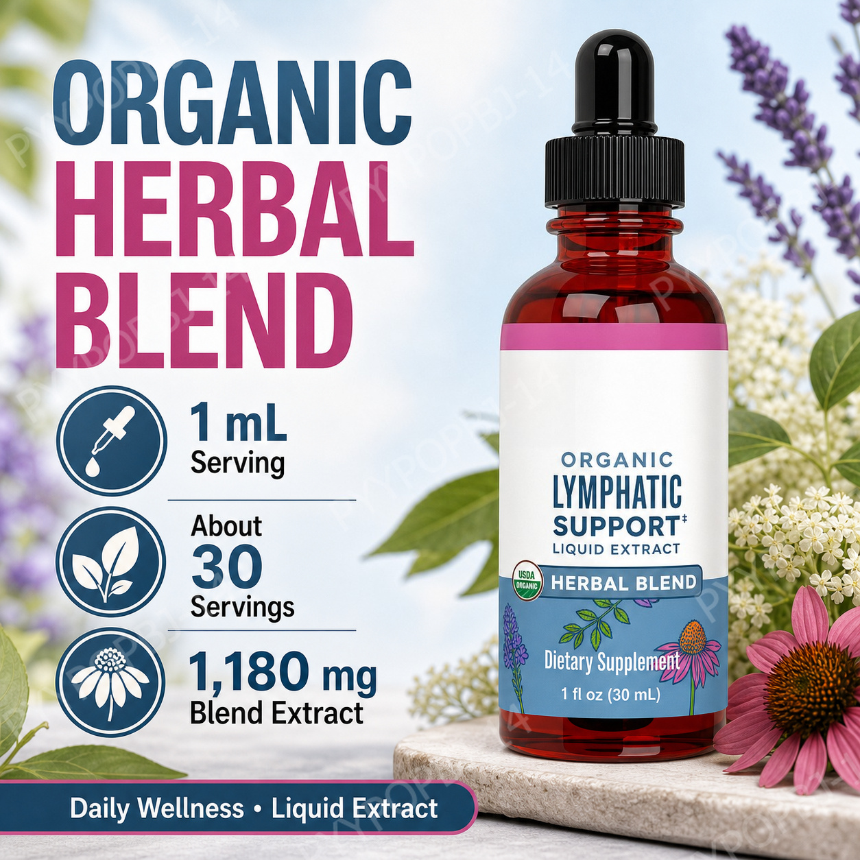 Organic Herbal Liquid Extract  - огляд і ціна Herbal Wellness Drops